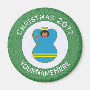 Íman Bandeira de Natal do Anjo Aruban Personalizada