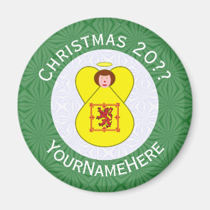 Íman Bandeira de Natal do Anjo Leão Escocês Personaliza