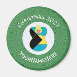 Íman Bandeira de Natal do Anjo Loiro das Bahamas Person