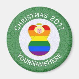 Íman Bandeira de Natal do Anjo Loiro Orgulho Gay Person