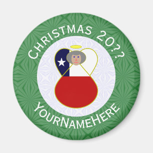 Íman Bandeira de Natal Personalizada Chile Vovó Anjo 