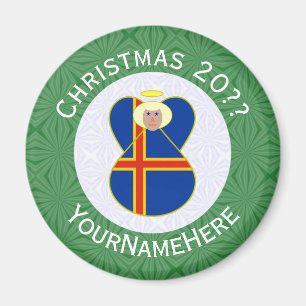 Íman Bandeira de Natal Personalizada do Anjo de Ålander
