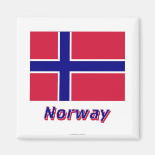 Íman Bandeira de Noruega com nome