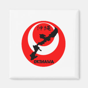 Íman Bandeira de Okinawa e mapa de ímã