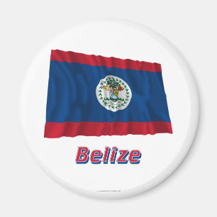 Íman Bandeira de ondulação de Belize com nome