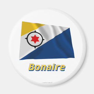Íman Bandeira de ondulação de Bonaire com nome