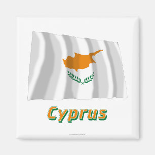 Íman Bandeira de ondulação de Chipre com nome