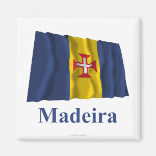 Íman Bandeira de ondulação de Madeira com nome