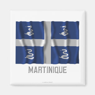 Íman Bandeira de ondulação de Martinica com nome