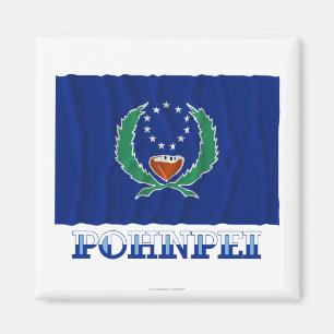 Íman Bandeira de ondulação de Pohnpei, com nome