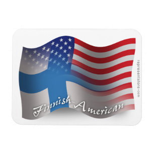 Íman Bandeira de ondulação Finlandês-Americana