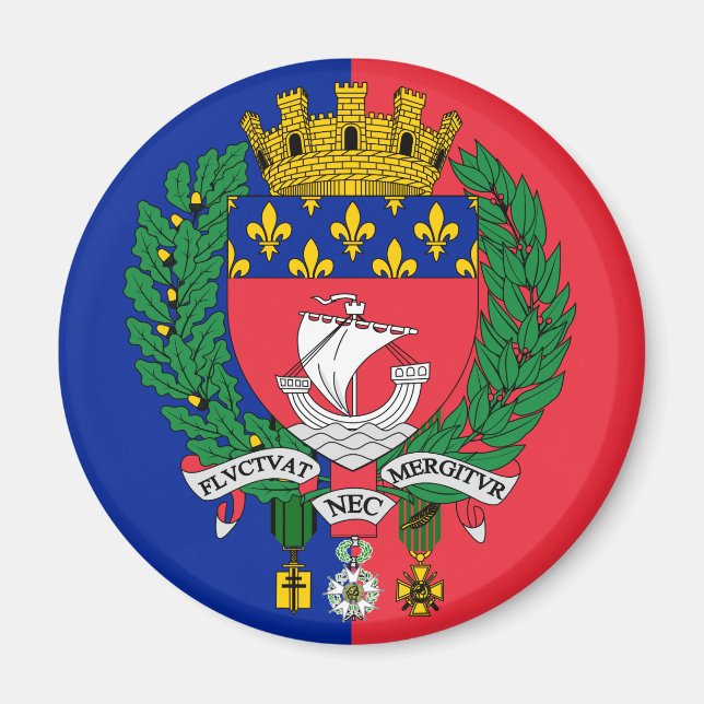 Íman Bandeira de Paris, France Magnet (Frente)