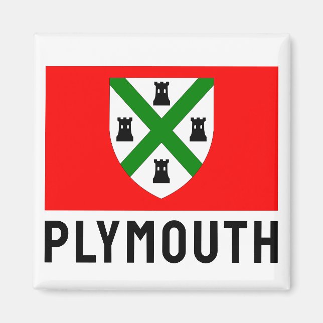 Íman Bandeira de Plymouth (Inglaterra) (Frente)