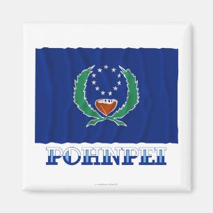 Íman Bandeira de Pohnpei, com nome