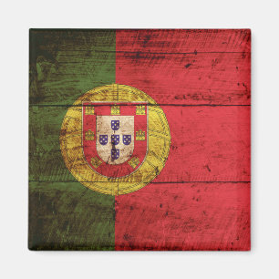 Íman Bandeira de Portugal na grão de madeira velha