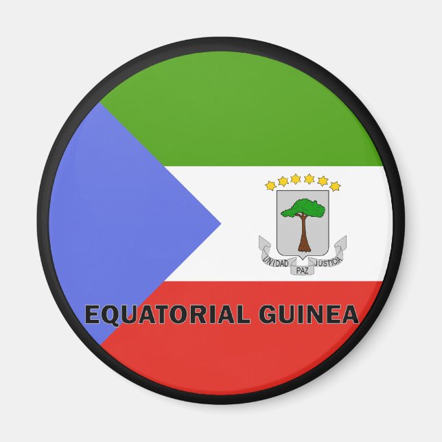 Íman Bandeira de qualidade da rocha da Guiné Equatorial (Frente)