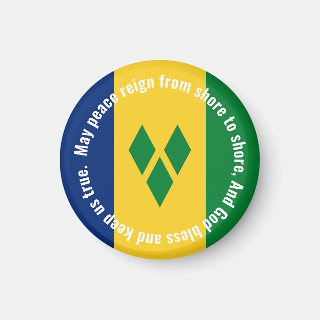 Íman Bandeira de São Vicente e Granadinas Hino Vincy  (Frente)