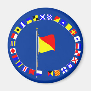 Íman Bandeira de sinal ao mar náutico do homem de Osca