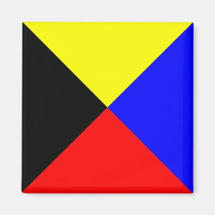 Íman Bandeira de Sinalização Marítima ICS Zulu Quadrada