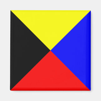 Íman Bandeira de Sinalização Marítima ICS Zulu Quadrada