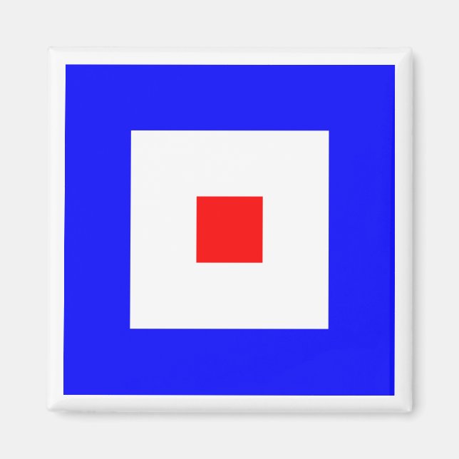 Íman Bandeira de Sinalização Marítima Internacional WHI (Frente)