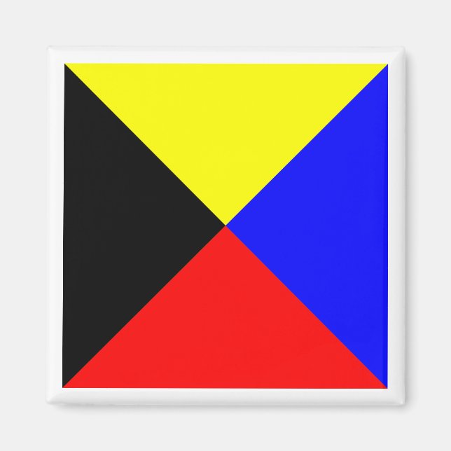 Íman Bandeira de Sinalização Marítima Internacional ZUL (Frente)