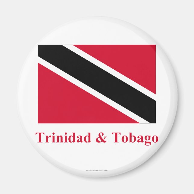 Íman Bandeira de Trinidad e Tobago com nome (Frente)