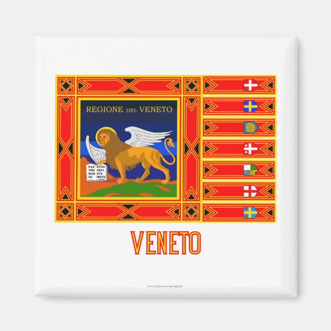 Íman Bandeira de Veneto com nome (Frente)