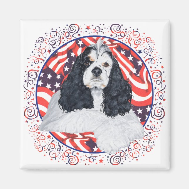 Íman Bandeira do American Cocker Spaniel (Frente)