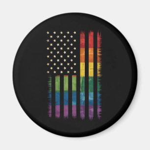 Íman Bandeira do Arco-Íris Desgastada Pride EUA América