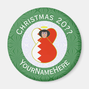 Íman Bandeira do Bahrein Anjo Natal Personalizado