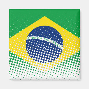 Íman Bandeira Do Brasil Com Efeito De Meia-Tonalidade