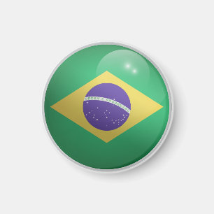 Íman Bandeira do Brasil em Círculo Brilhante