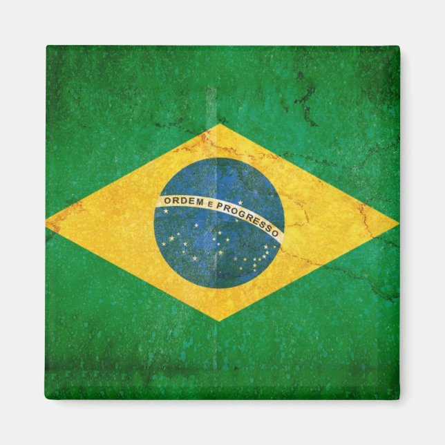 Íman Bandeira do Brasil no Grunge (Frente)