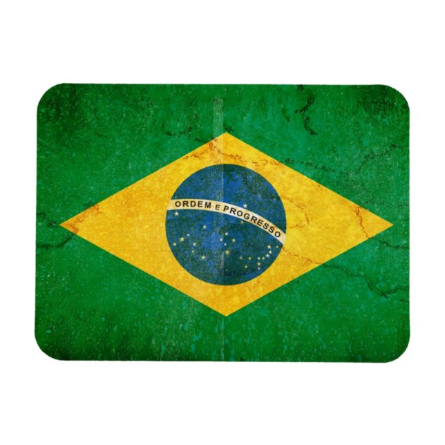 Íman Bandeira do Brasil no Grunge (Horizontal)
