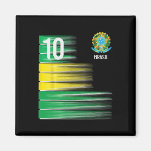 Íman Bandeira do Brasil Número 10 Brasil Futebol Homens