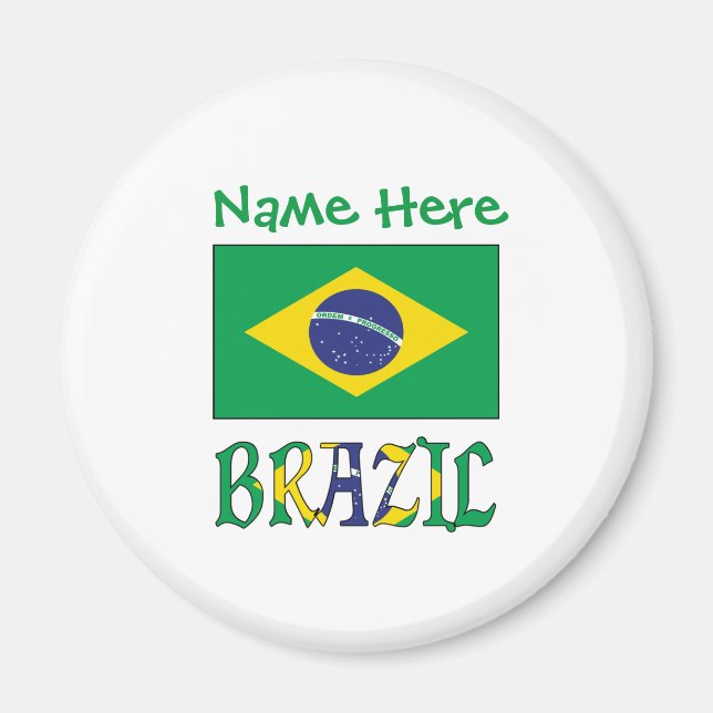 Íman Bandeira do Brasil Personalizada  (Frente)