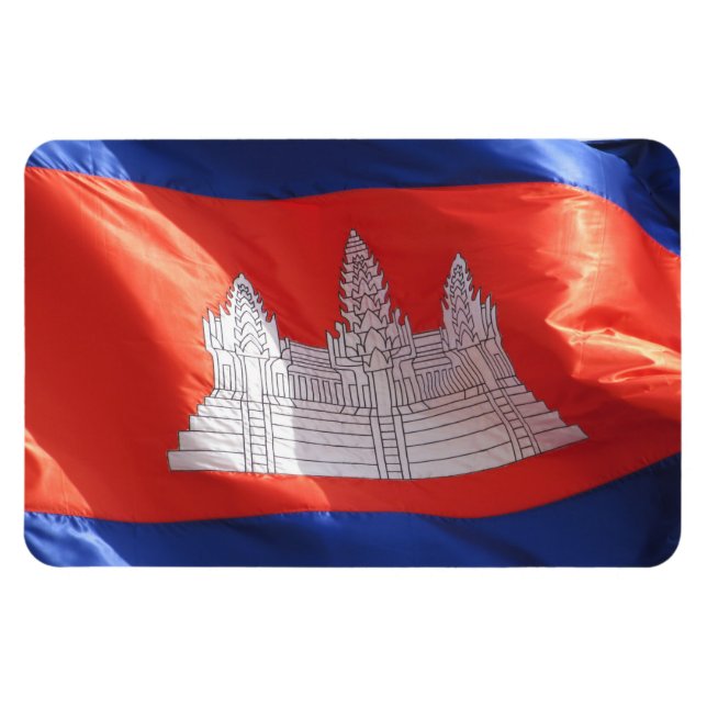 Íman bandeira do camboja (Horizontal)