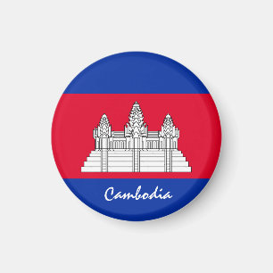 Íman Bandeira do Camboja e Ásia - fãs de viagem/espor