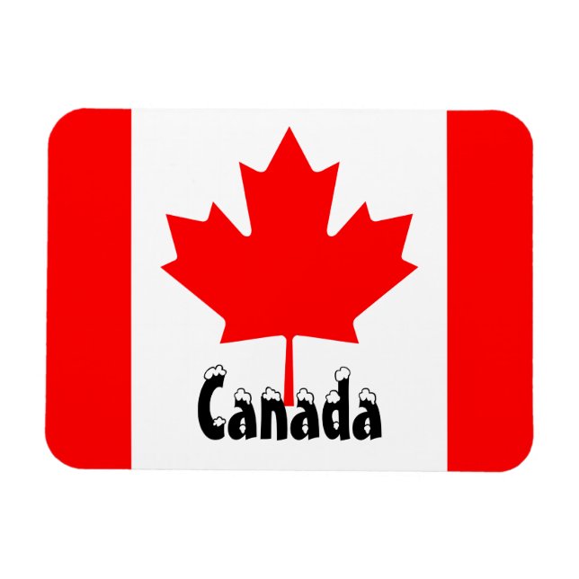 Íman Bandeira do Canadá Cores Canadenses Vermelho Branc (Horizontal)
