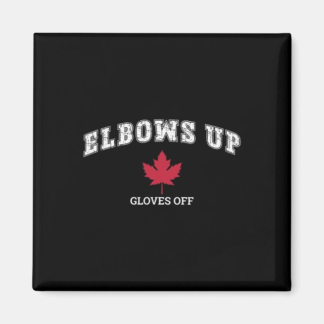 Íman Bandeira do Canadá de hóquei divertido com cotovel (Frente)