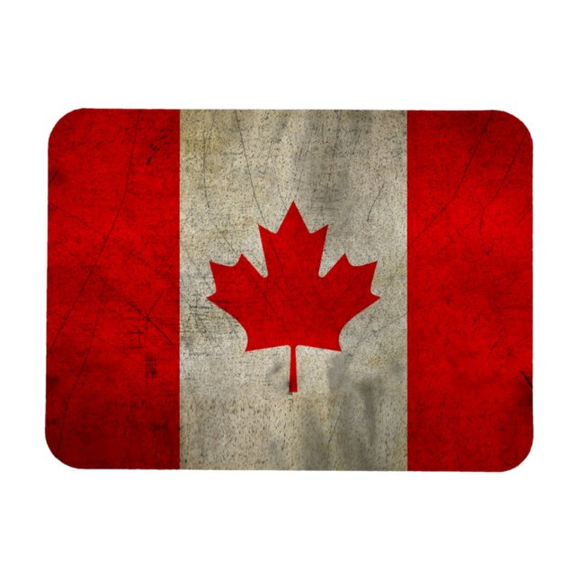Íman Bandeira do Canadá em Grunge (Horizontal)
