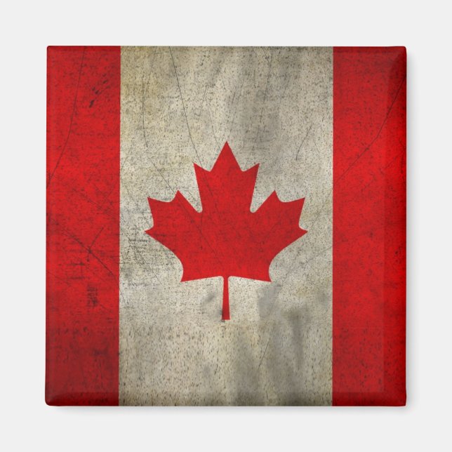 Íman Bandeira do Canadá em Grunge (Frente)