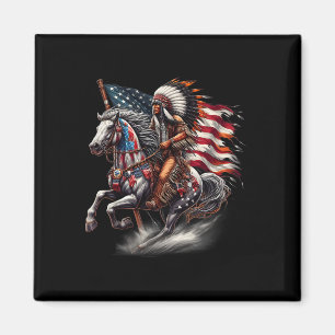 Íman Bandeira do Dia Americano Indiano do Cavalo Andand