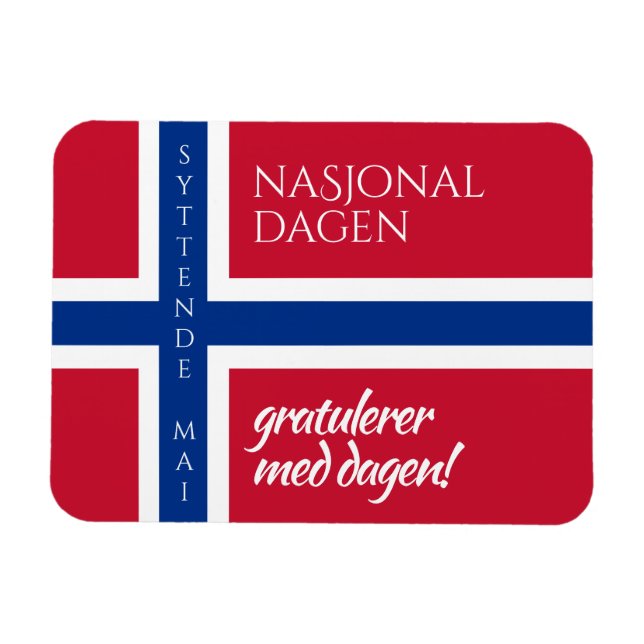 Íman Bandeira do Dia Nacional Norueguês de Syttende Mai (Horizontal)