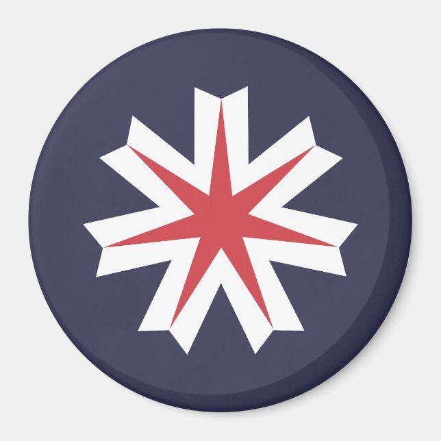 Íman Bandeira do Distrito de Hokkaido, Japão (Frente)