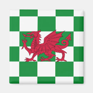 Íman Bandeira do Dragão Céltico Vermelho Místico do Paí