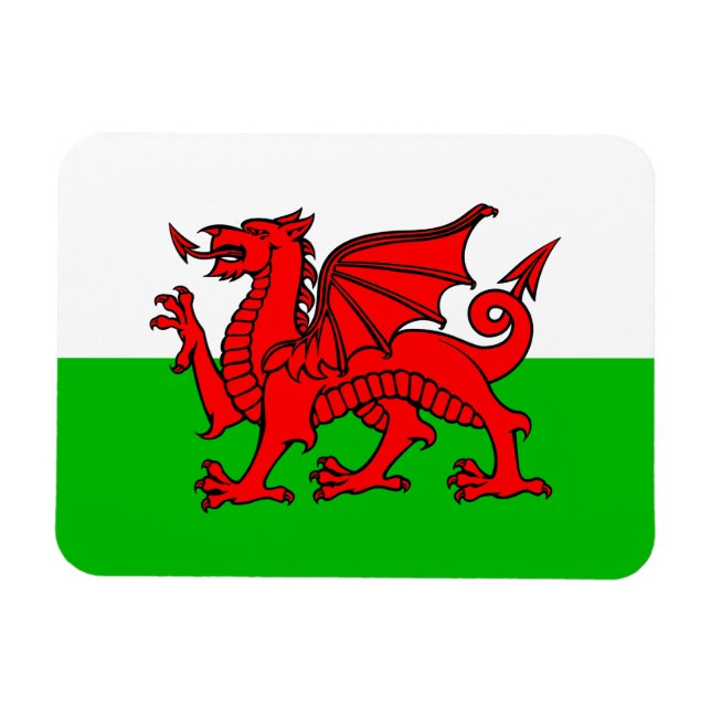 Íman Bandeira do Dragão Vermelho Galês (Horizontal)