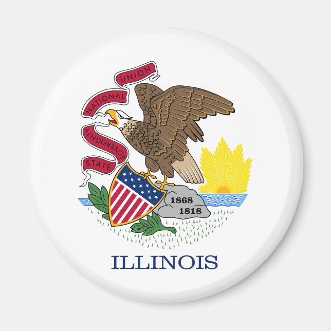 Íman Bandeira do Estado de Illinois (Frente)