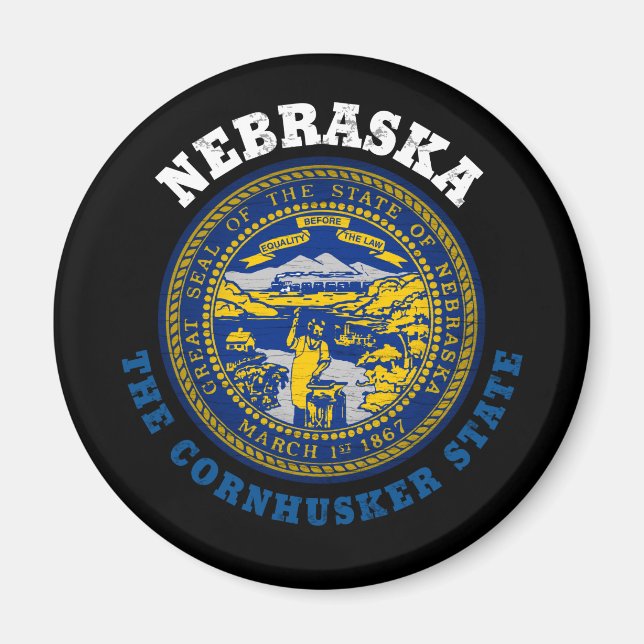 ÍMAN BANDEIRA DO ESTADO DE NEBRASKA CORNHUSKER (Frente)